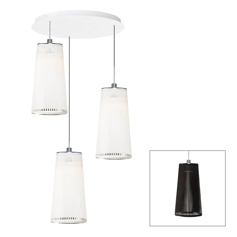 Lustre 3 lumières Solis, Noir, H 52 po x l 30 po x P 30 po