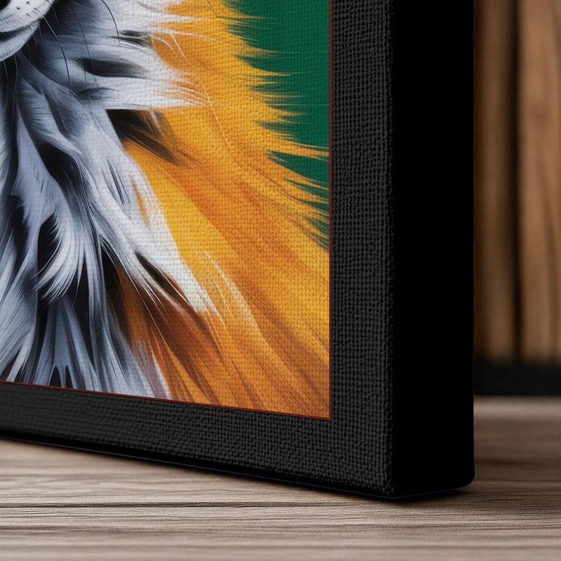 Fox And Rainbow Modern - Print, 24x16 - 61.0 x 40.6 cm, Black Border