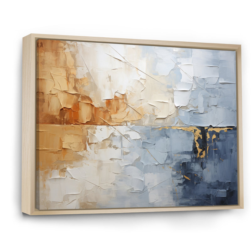 «Clouds Landscape Canopy Collage II», art mural nuages, H 34 po x l 44 po x P 1,5 po, Cadre flottant érable