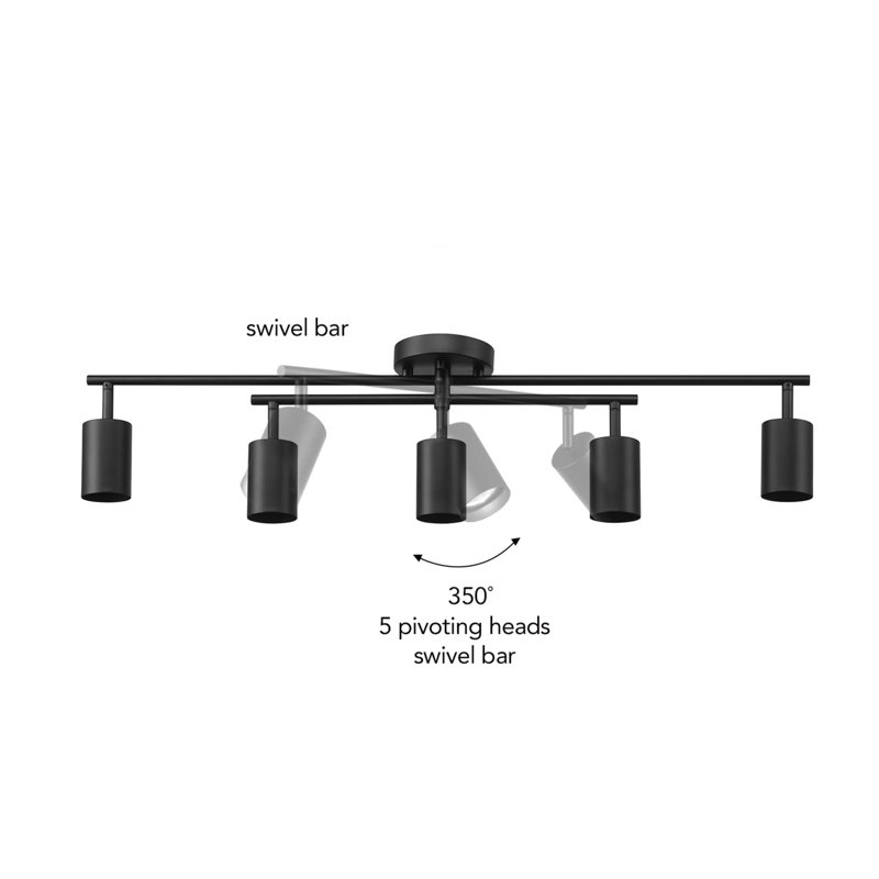 34'' 5 -Light Fixed Track Track Kit with Dimmable and Adjustable Head