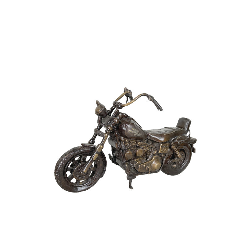 Bronze Motorcycle Table Top Sculpture