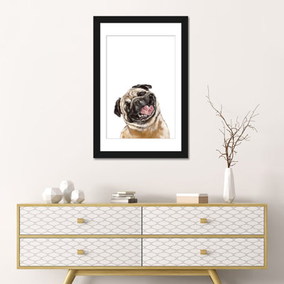 " Happy Laughing Pug " Graphic Art