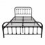 Structure de lit plateforme en métal de style victorien avec rangement sous le lit, aucun sommier nécessaire, taille double en noir-1077244974