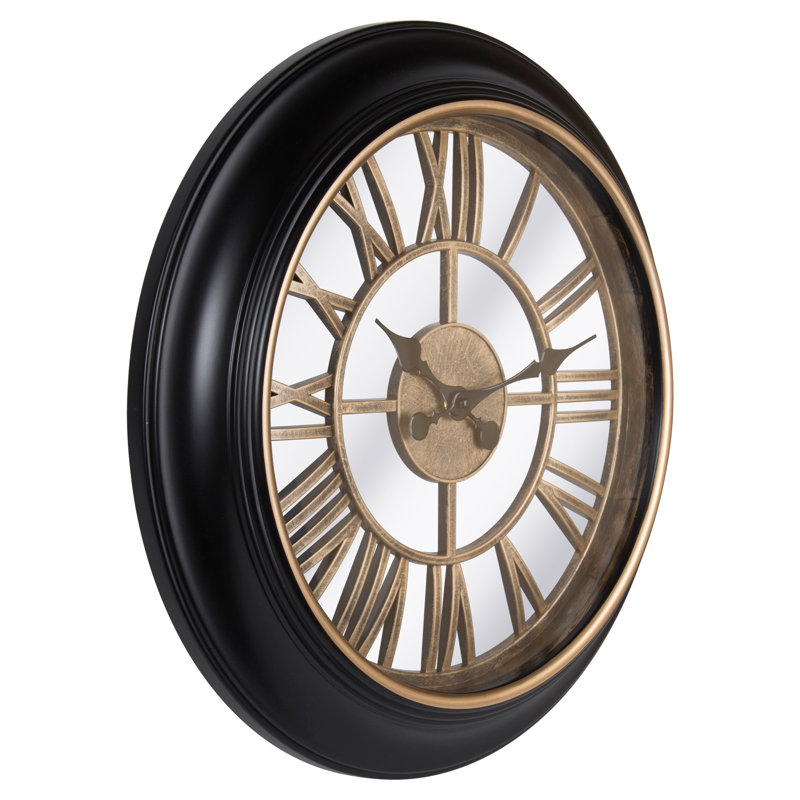 Kiera Grace 18" Black Plastic Traditional Wall Clock