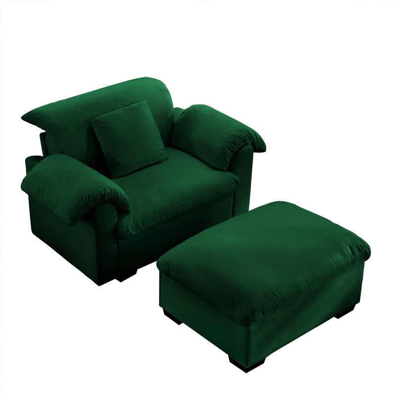 Fauteuil moelleux en velours, pour le rangement et le confort Chaise d'appoint avec coussins, rangement, lecture confortable