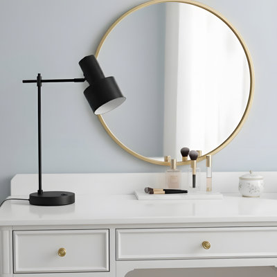 Lighting, 21"h, Table Lamp, Usb Port Included, Black Metal, Black Shade, Modern