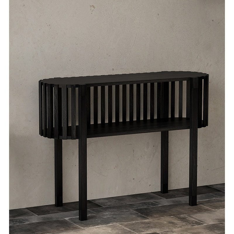 Console de vestibule autoportante Mid-Century, Noir, Noir, Noir