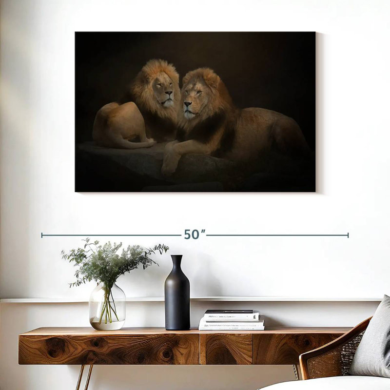 Brampt Twin Lions, 26" H x 39" W