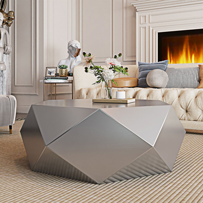 Coffee Table End Table, Silver