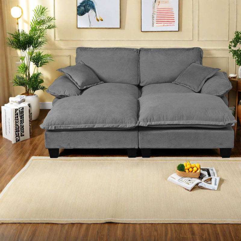 Cloud Comfort Sectionals, Chenille Wood Frame, Modern Apartment Home