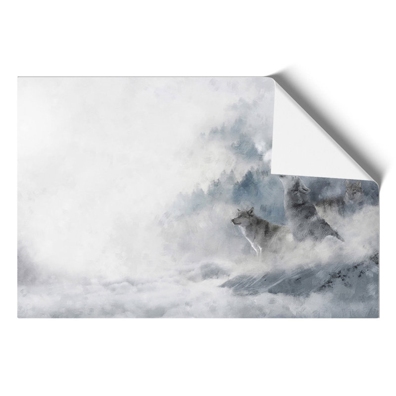 Wolves in Winter Painting - Frameless Print, 21cm H x 30cm W x 0.1cm D