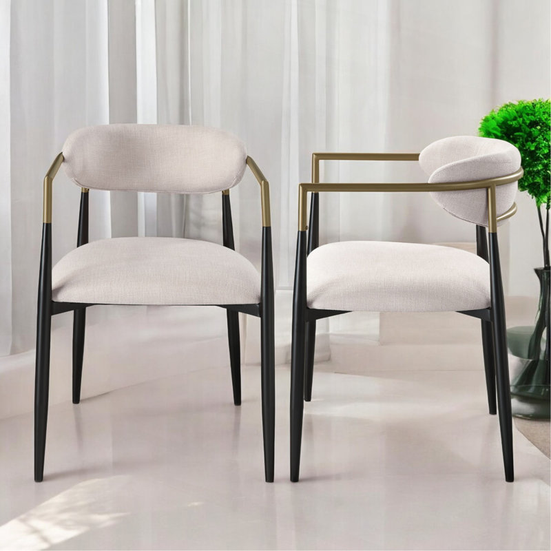 Chaise Jaramillo en lin beige (ensemble de 2)