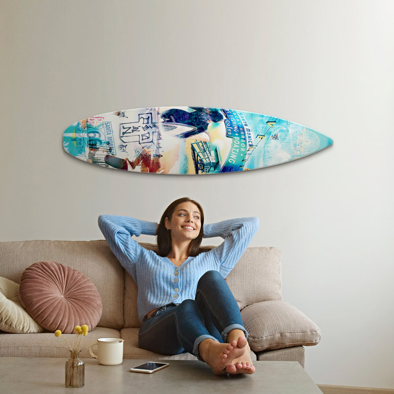 Décoration murale de planche de surf Kersh Dogtown Venice Santa Monica - 60 po x 15 po