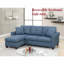 Canapé modulaire réversible en polyfibre bleu capitonné