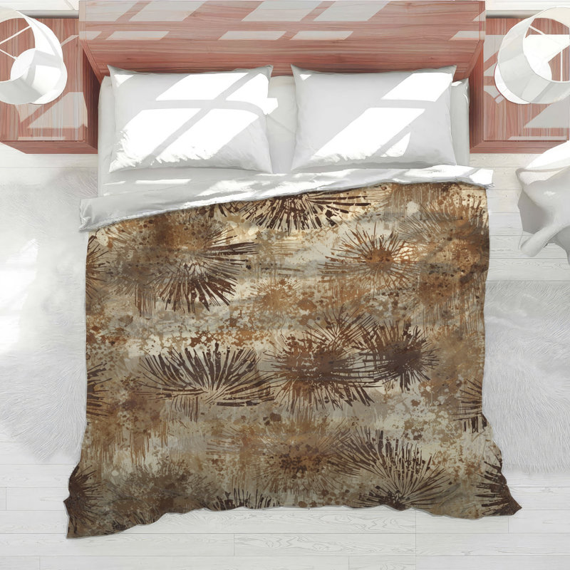 Brown Abstract Splatter Comforter, Twin Extra Long
