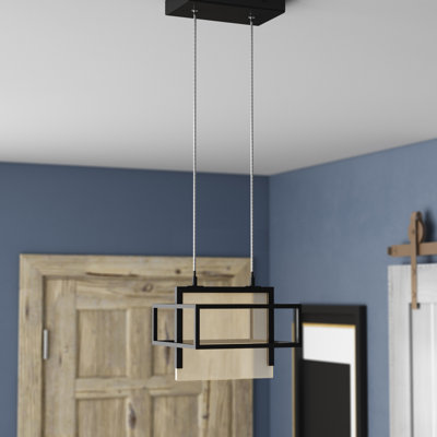 Luminaire suspendu carré simple 1 lumière del Johnone