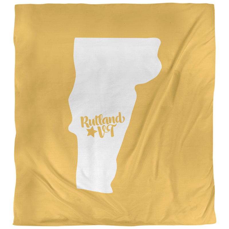 Housse de couette réversible simple rutland vermont, Housse de couette simple TG, Jaune, Microfibre