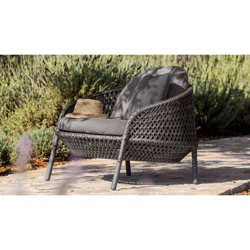 Ahnda Outdoor Lounge Chair, Graphite, Natura Dark Gray