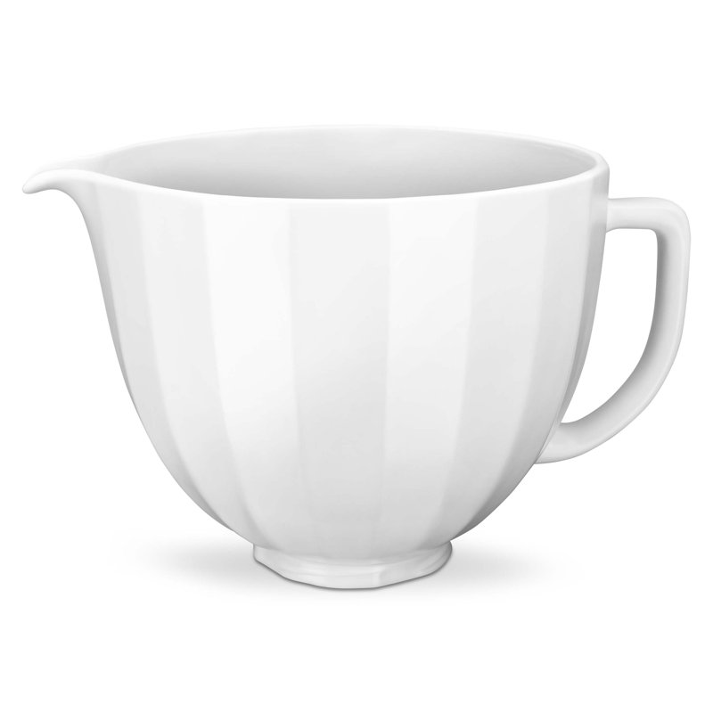 Bol en céramique à coquille noire 5 pintes KitchenAid®, Blanc