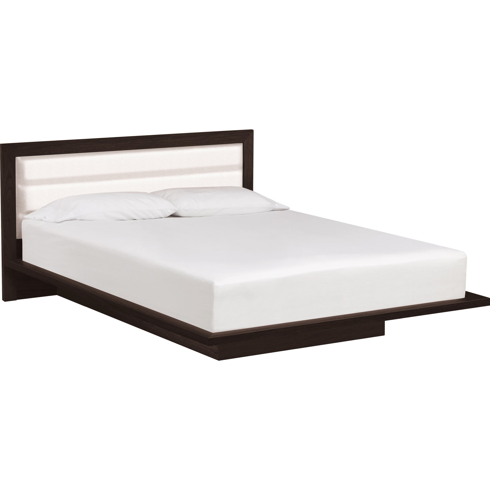 Moduluxe Walnut Bed, California King, White, Smoke Cherry