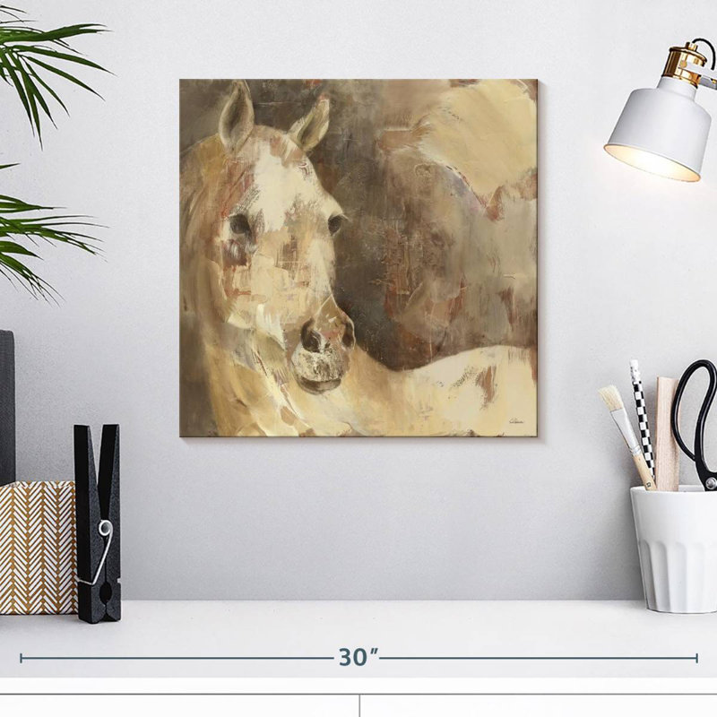 Cheval Brampt impressionnisme, H 16 po x l 16 po