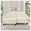 Canapé modulaire convertible en L convertible en chenille avec jupe amovible, causeuse de style Mid-Century avec repose-pieds et pieds fuselés