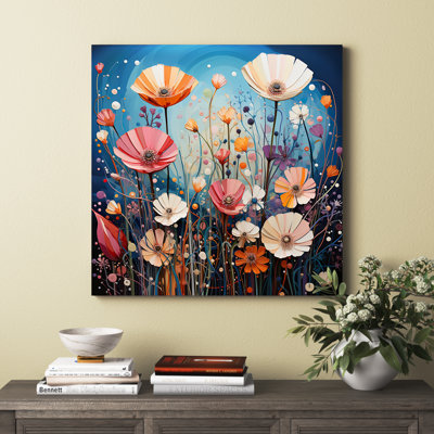 " Abstract Wildflowers Pointillism Art II "