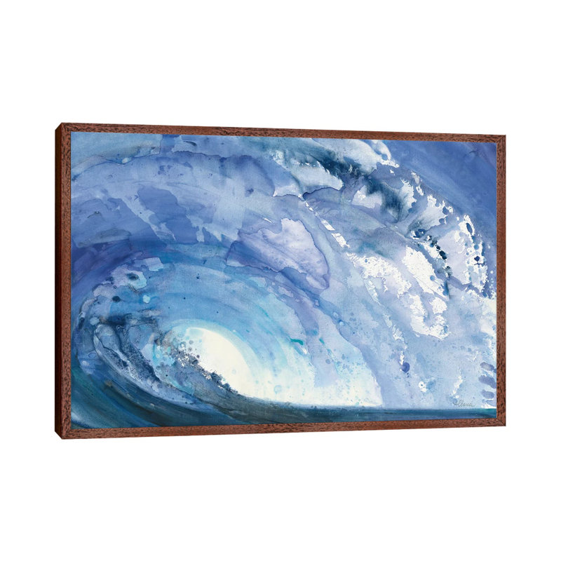 Barrel Wave 1 Piece Painting on Canvas, 101.6 cm H x 66.04 cm W, Classic Brown Wood Framed