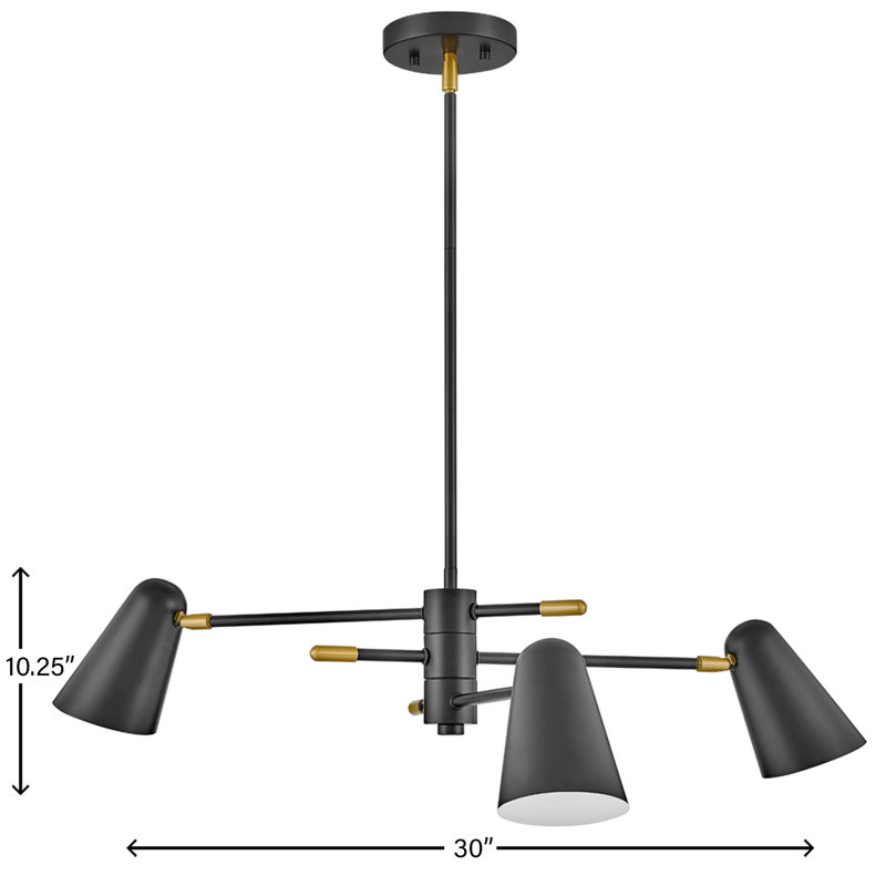 3 - Light Dimmable Modern Linear Chandelier