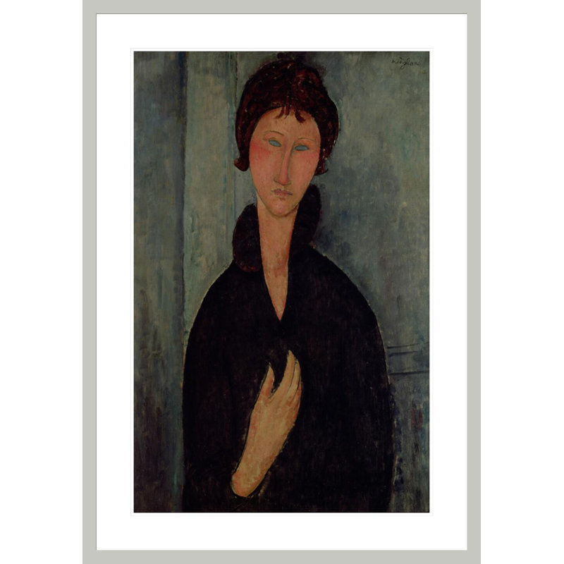«Woman with Blue Eyes» par Amedeo Modigliani - Impression giclée encadrée, 41.5" H x 29.3" W