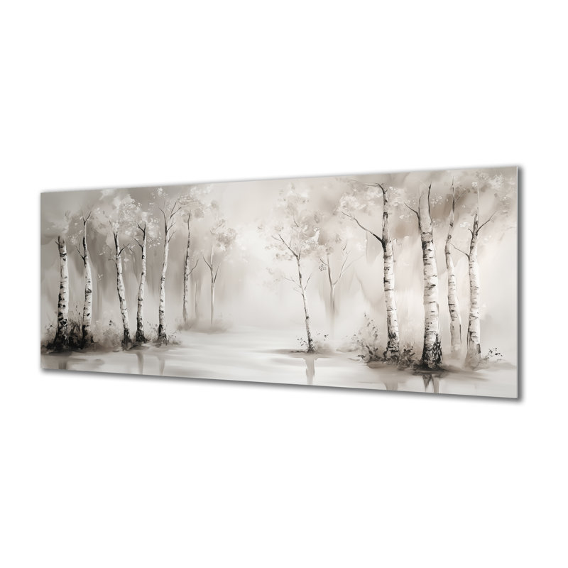 Décoration murale nordique - Bouleau d'hiver sérénité, impressions métalliques de forêt, L 20 po x H 12 po