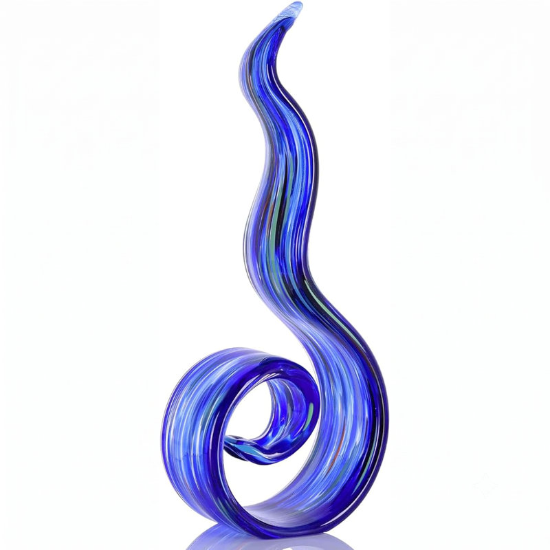 Statue flamme de verre, Bleu