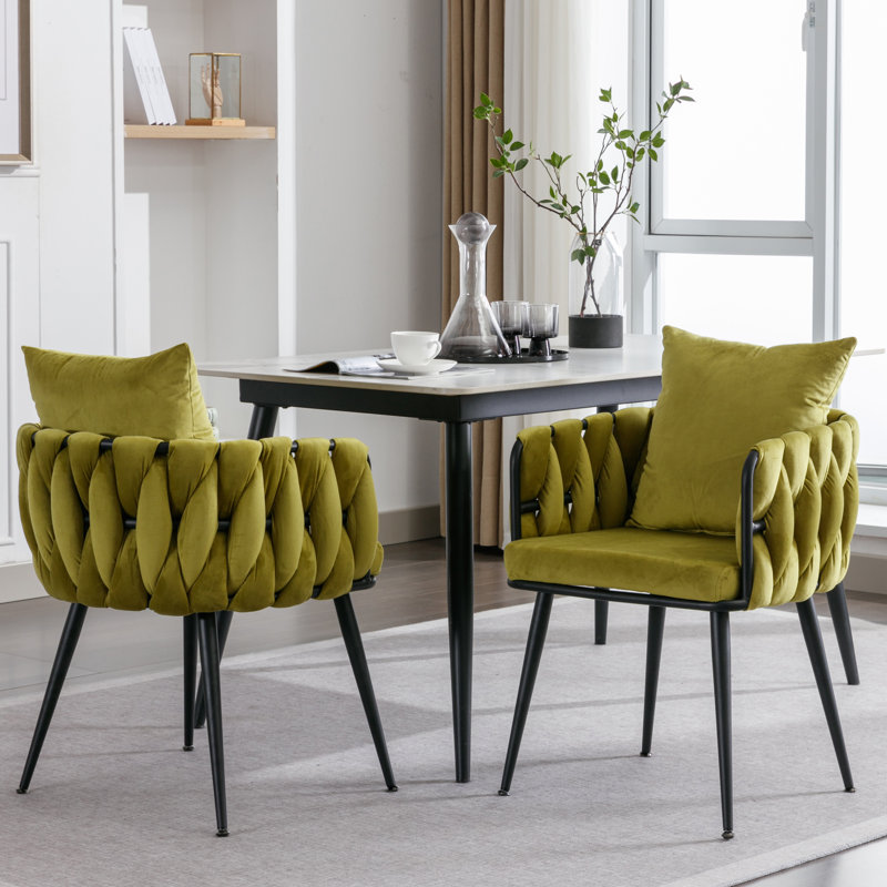 Maylyn 18'' H Tufted Velvet Armchair, Olive