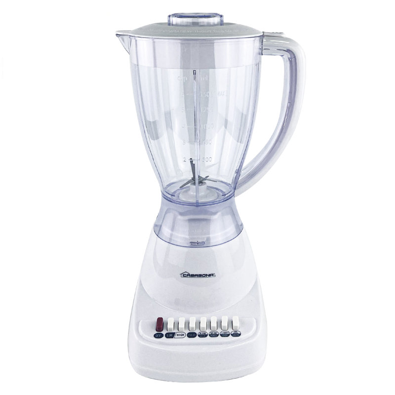 10 Speed Plastic Blender, 1.5 L Jar, 400 W, White, White