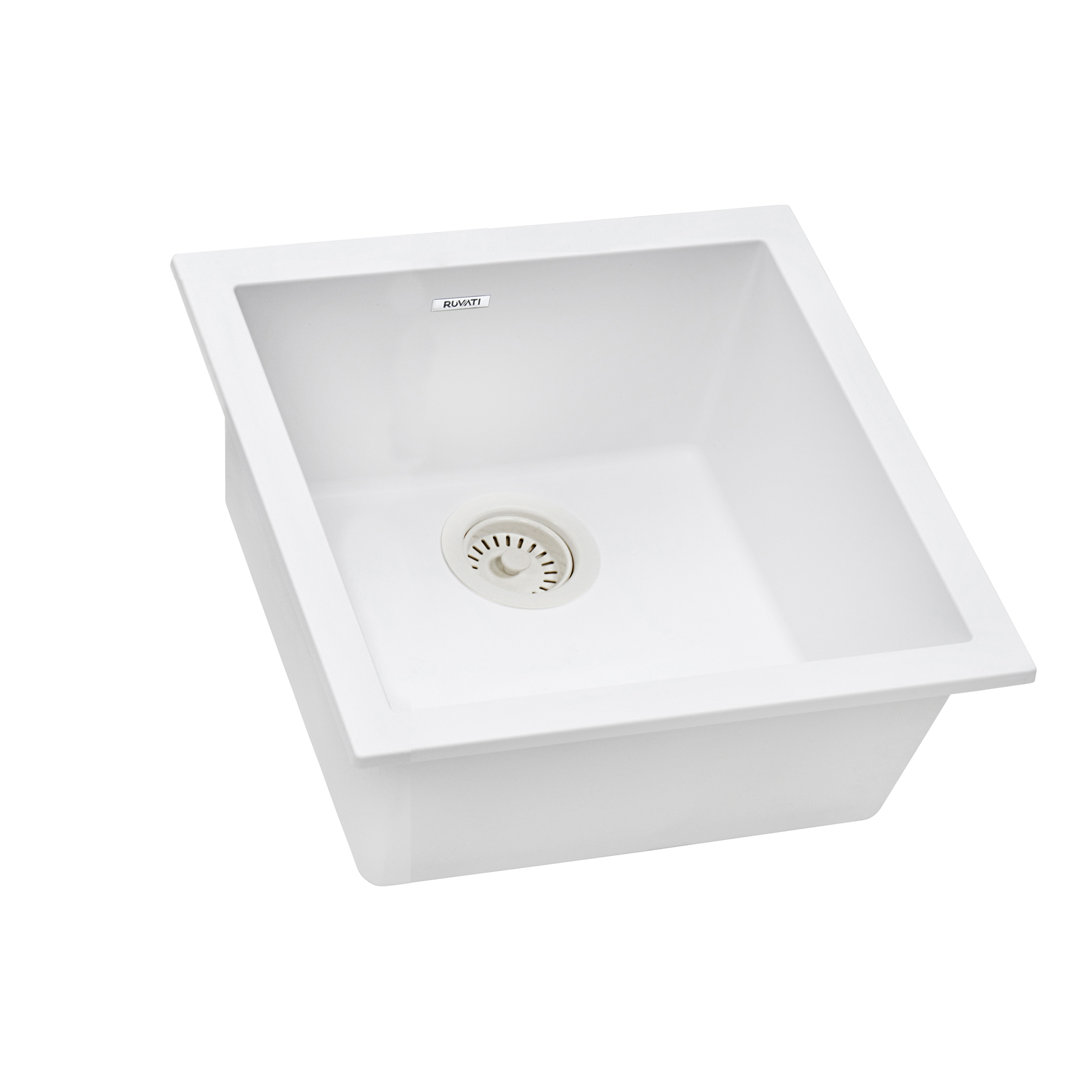 Ruvati 17 x 17 inch Granite Composite Undermount Single Bowl Wet Bar Prep Sink Ruvati 