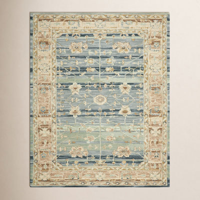 Corla Handmade Wool Blue/Gold Rug