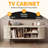 Modern TV Console Table with Ample Storage and Sliding Door
