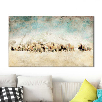«Roame Horses», reproduction de peinture acrylique