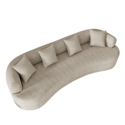 106.5'' Chenille Curved Sofa Compression Foam Couch