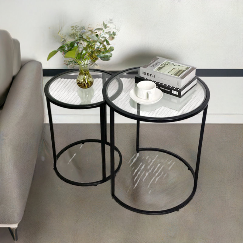 Ensemble de tables basses Morden, noir, deux pièces
