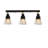 3 Lights Wooden Base Semi Flush Mount With Glass Cap