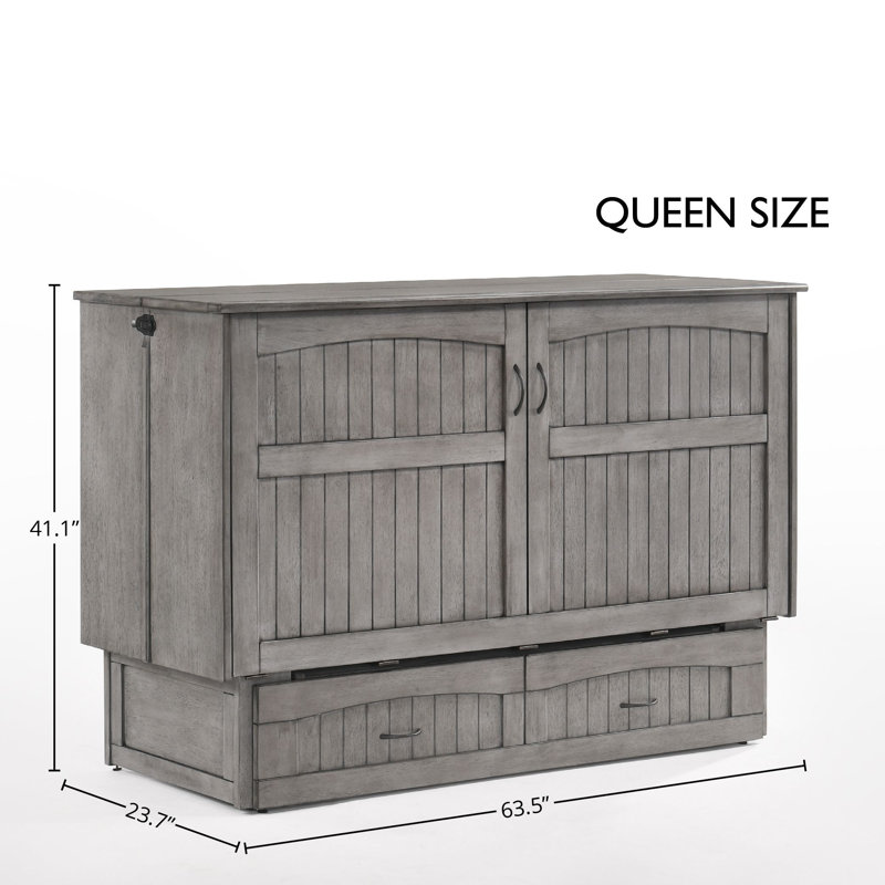 Armoire-lit escamotable grand Alpine avec rangement et ports de chargement Alpine, gris