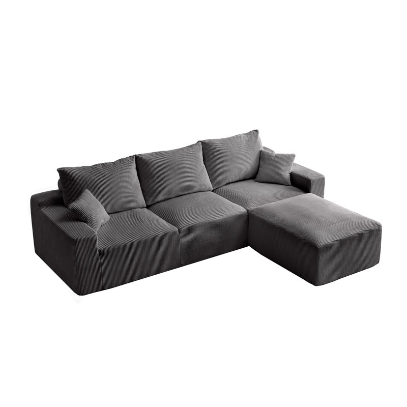 Canapé modulaire en forme de L de Boneless, Gris