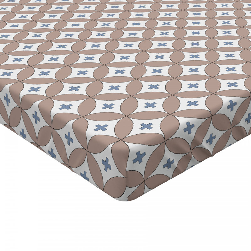 Microfiber Geometric Fitted Sheet, Full Fitted Sheet