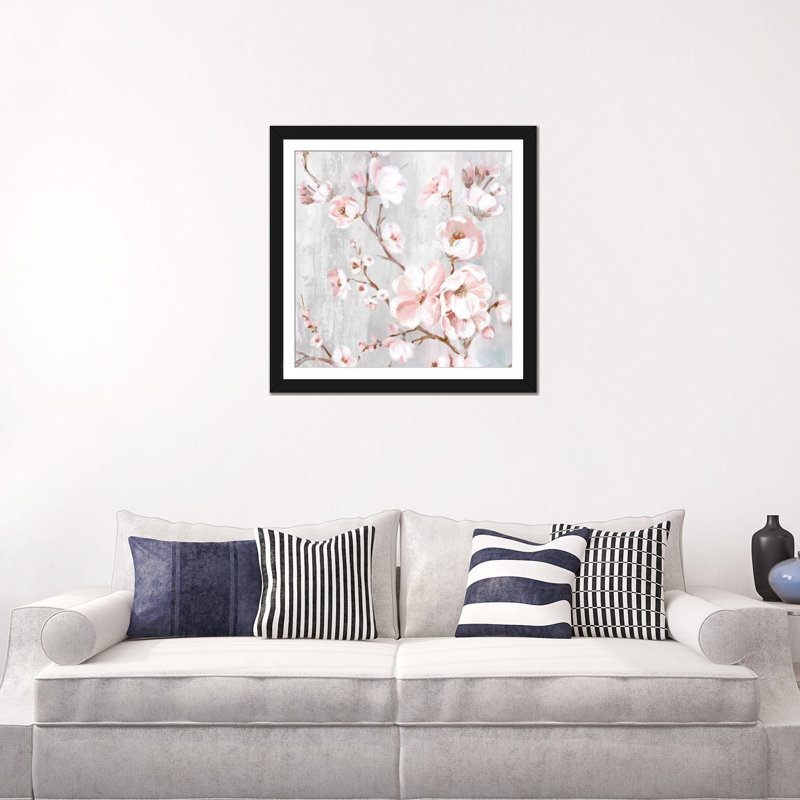 «Spring Cherry Blossoms III» par Eva Watts, reproduction d'art sur toile tendue, H 18 po x l 18 po x P 1,5 po