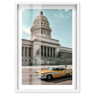 Cruising in Color Shadowbox Print Sports Framed Prints by Notoriart, White Frame, 11 x 16