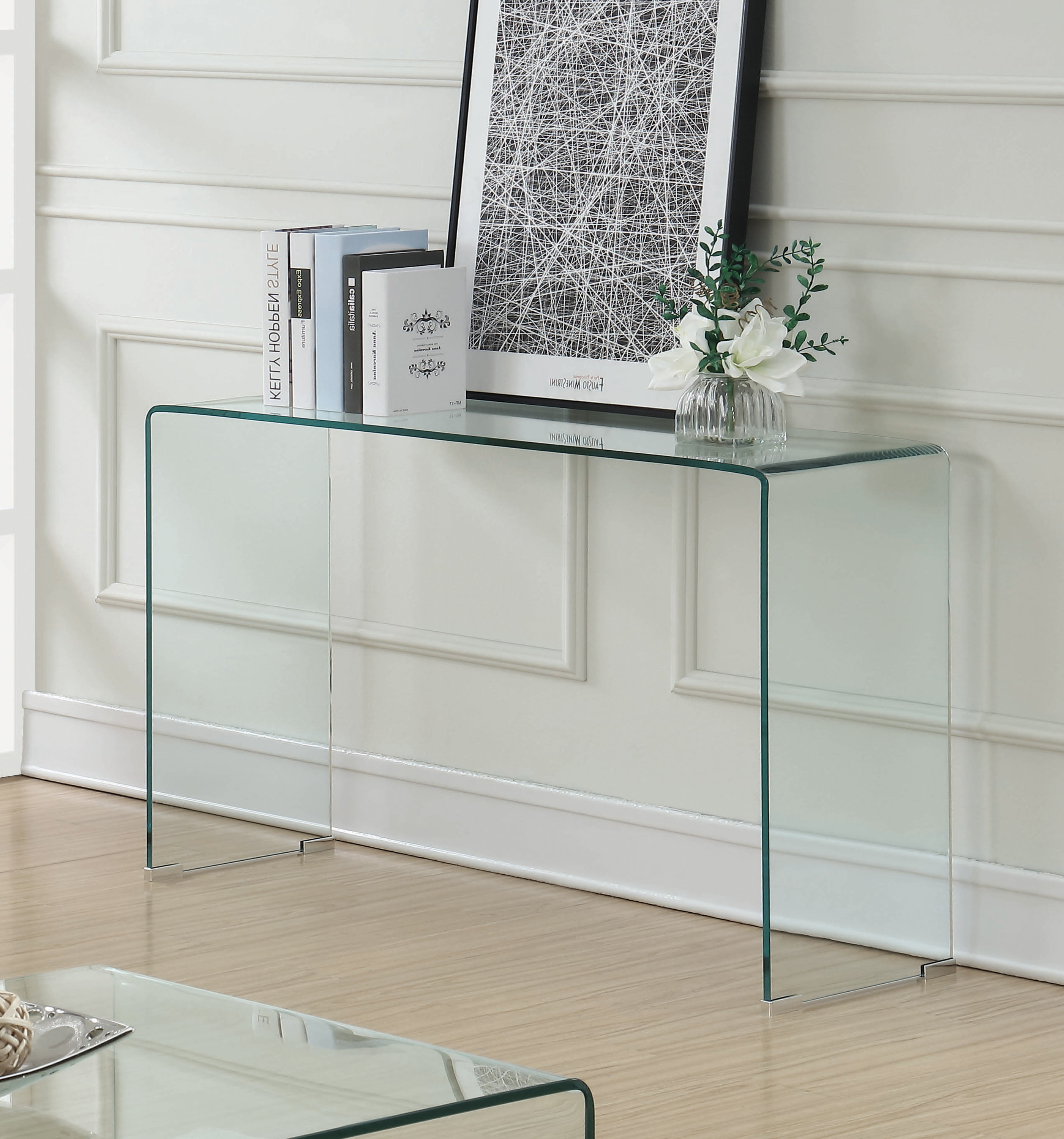 Ivy Bronx Jahmi 42.85'' W Console Table in Clear | Wayfair