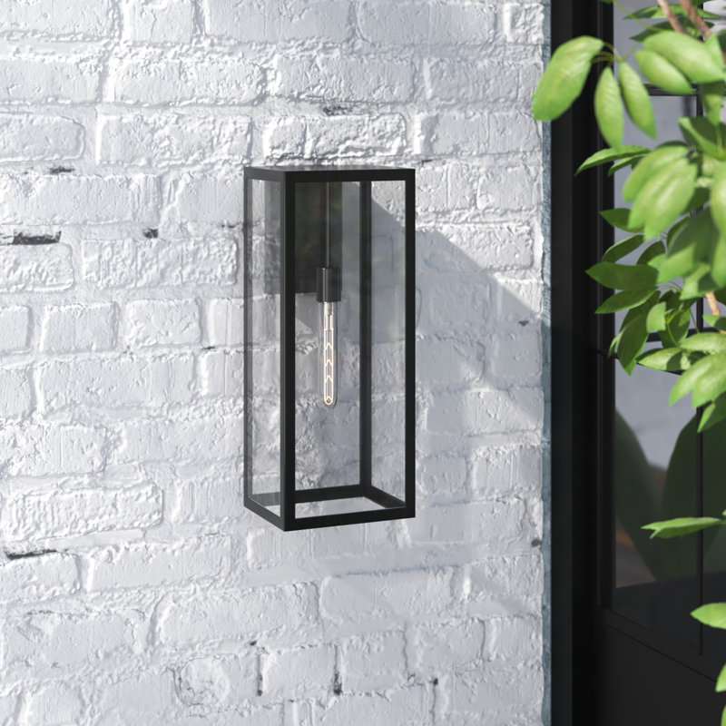 Tangier Dimmable Aluminum Outdoor Wall Lantern, 21" H x 7" W x 8.5" D