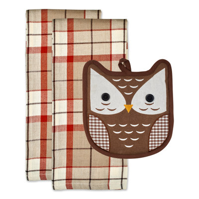 Manique 3 pièces style hibou d’automne