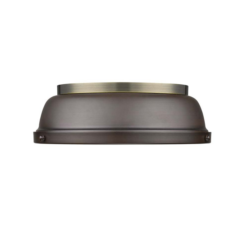 Calico Steel Flush Mount, Aged Brass, Rubbed Bronze